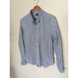 Men's UnTUCKIT  Button Front Shirt Medium M - Gingham - Cotton - Slim Fit